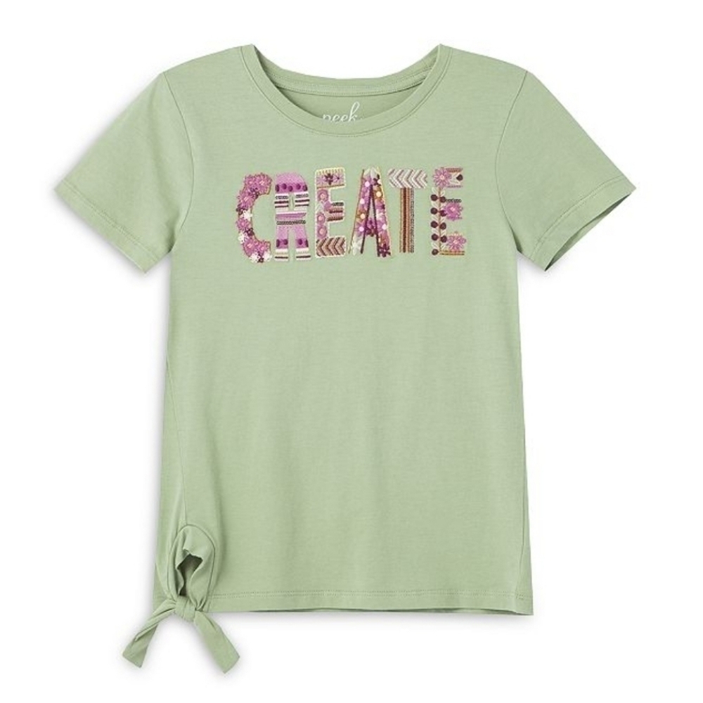 Peek T shirt size 12 girl Create Front knot